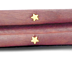 Räucherstäbchenhalter aus Holz in Kufenform in Langform mit Messing Verzierung