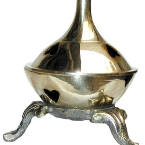 Messingkoro ( Halter ) mit Deckel, antik farbend