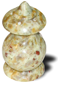 Räucherstäbchenhalter aus Speckstein in Pagodenform, mittel