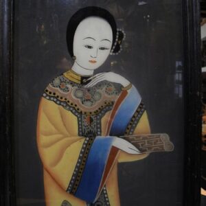 Hinter-Glasmalerei Gesha Frauenbild