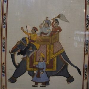 Maharadscha mit Gefolge im Glasrahmen