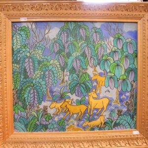 Urwald in geschnitztem Holzrahmen ( Bild )