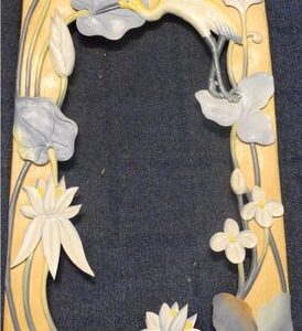 Holz Rahmen Kranich & Blumen ( Bilderrahmen )