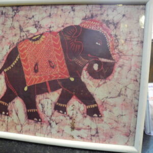 Roter Elefant als Batik ( Bild )