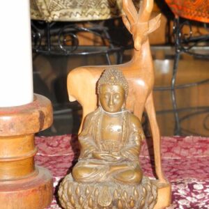 Rot-Gelber Buddha auf Lotus