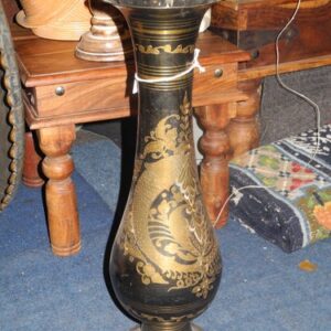 Metallvase ( Gold ) - Fische